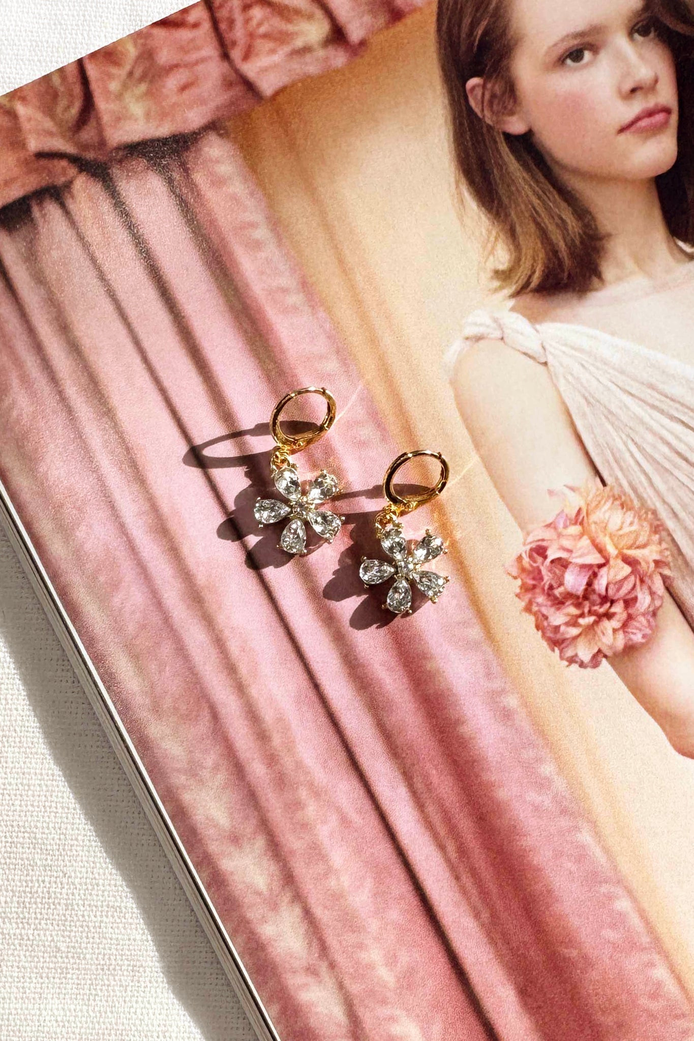 Petite Fleur Earrings - Clear