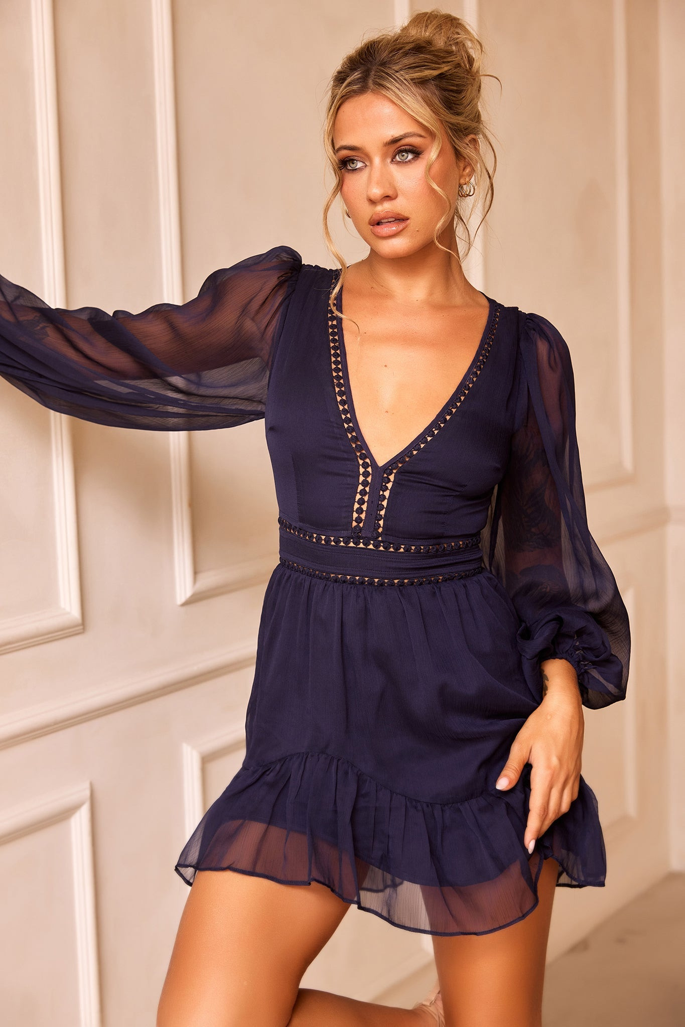 In Heaven Mini Dress - Navy | Sage and Paige AUS.