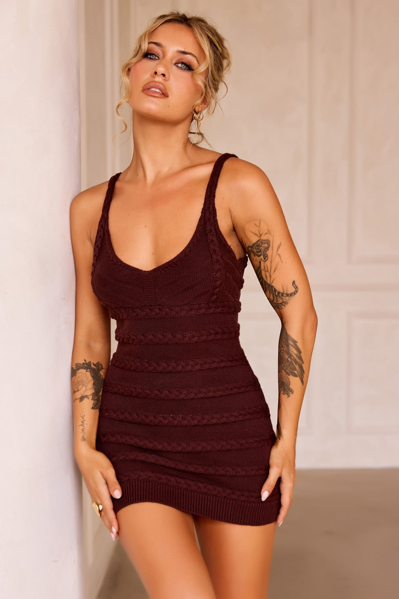 Summer Solstice Knit Dress - Chocolate | Sage and Paige AUS.