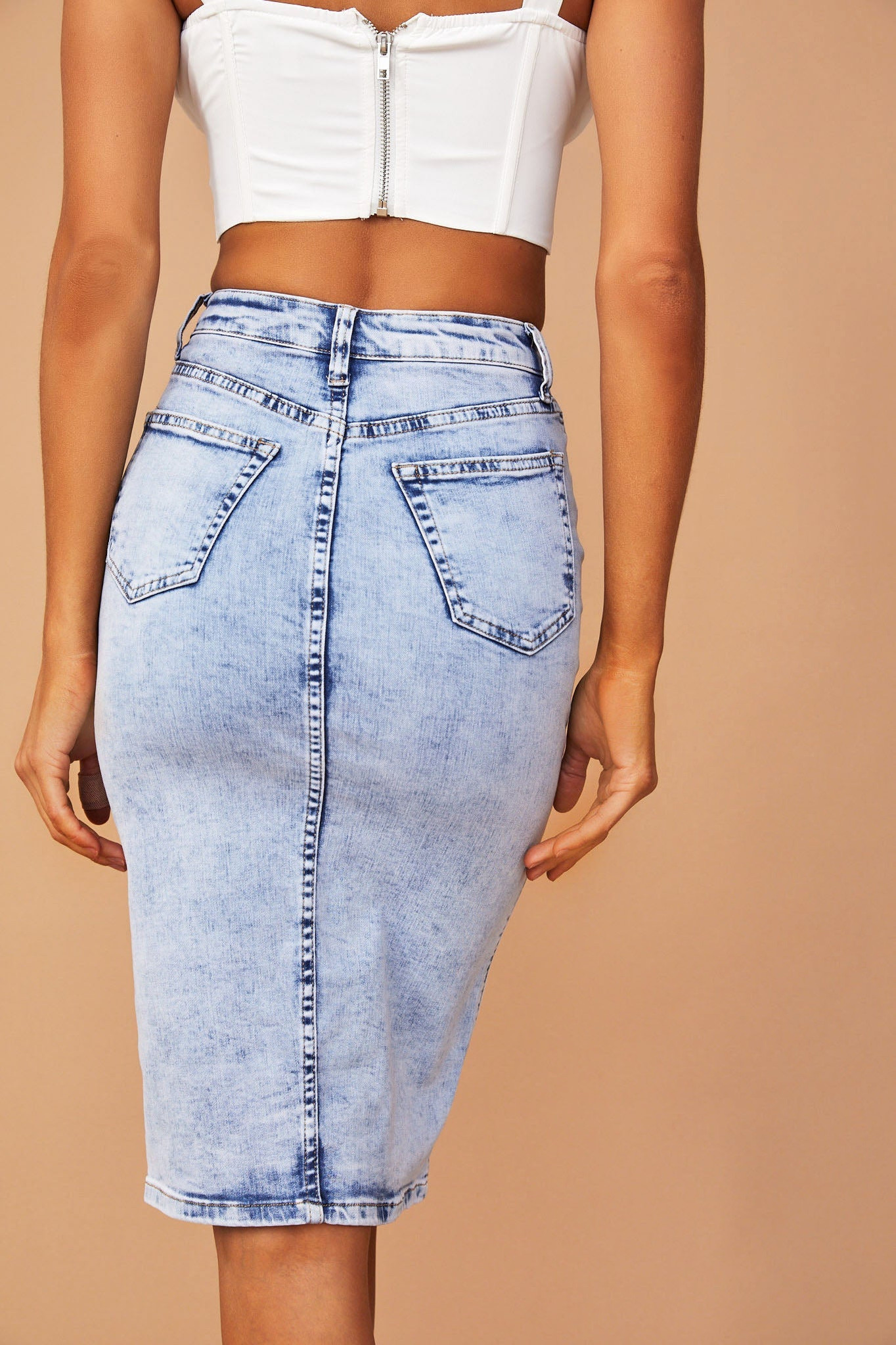 Wait In Line Denim Skirt - Blue | Sage and Paige AUS.