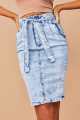 Girl Howdy Denim Skirt - Washed Blue | Sage and Paige AUS.