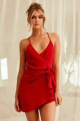 That's A Wrap Mini Dress - Red | Sage and Paige AUS.