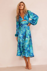 All That Matters Midi Dress - Blue Multi | Sage and Paige AUS.
