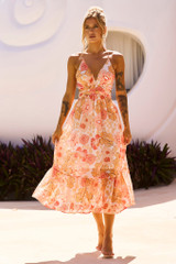 Gold Dust Midi Dress - Orange | Sage and Paige AUS.
