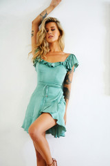 Swing Around Mini Dress - Sage | Sage and Paige AUS. Swing Around Mini Dress - Sage | Sage and Paige AUS.