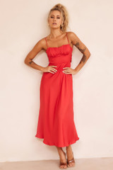 Affectionate Love Midi Dress - Red | Sage and Paige AUS.