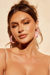Oversized Heart Hoop Earrings - Pink | Sage and Paige AUS.