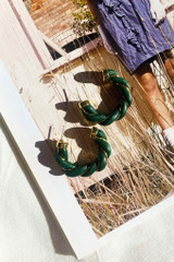 Drift Away Hoop Earrings - Forest Green | Sage and Paige AUS.