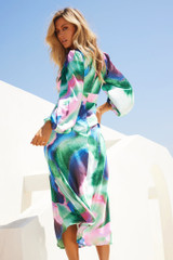 Joaquin Midi Dress - Pink Multi | Sage and Paige AUS.