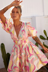 Wander Mini Dress - Pink Multi | Sage and Paige AUS.