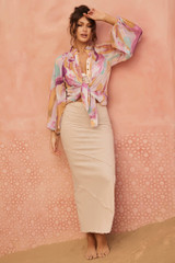 Dawn On Me Blouse - Purple Multi | Sage and Paige AUS.