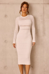 Risk Taker Knit Midi Dress - White