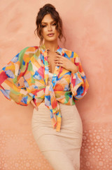 Hot Shot Blouse - Orange Multi | Sage and Paige AUS. Hot Shot Blouse - Orange Multi | Sage and Paige AUS.