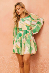 Paradiso Mini Dress - Green | Sage and Paige AUS. Paradiso Mini Dress - Green | Sage and Paige AUS.