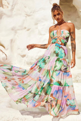 Real World Maxi Dress - Green Multi | Sage and Paige AUS.