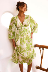 Palm Perfect Midi Dress - Green Multi | Sage and Paige AUS.