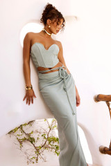 Date And Night Maxi Skirt - Sage | Sage and Paige AUS.