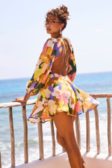 End Game Mini Dress - Yellow Multi | Sage and Paige AUS.