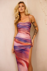 Magnolia Midi Dress - Orange Multi | Sage and Paige AUS.