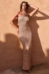 Nasha Maxi Dress - Gold | Sage and Paige AUS. Nasha Maxi Dress - Gold | Sage and Paige AUS.