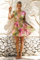 Marbella Mini Dress - Purple Multi | Sage and Paige AUS. Marbella Mini Dress - Purple Multi | Sage and Paige AUS.