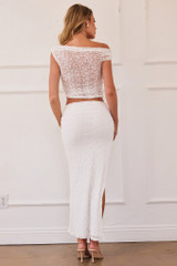 Tropical Beat Lace Midi Skirt - White Tropical Beat Lace Midi Skirt - White