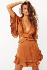 Yours Truly Dress - Tan | Sage and Paige AUS. Yours Truly Dress - Tan | Sage and Paige AUS.