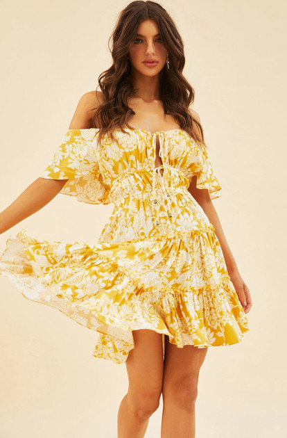 On Mine Mind Mini Dress - Yellow | Sage and Paige AUS. On Mine Mind Mini Dress - Yellow | Sage and Paige AUS.