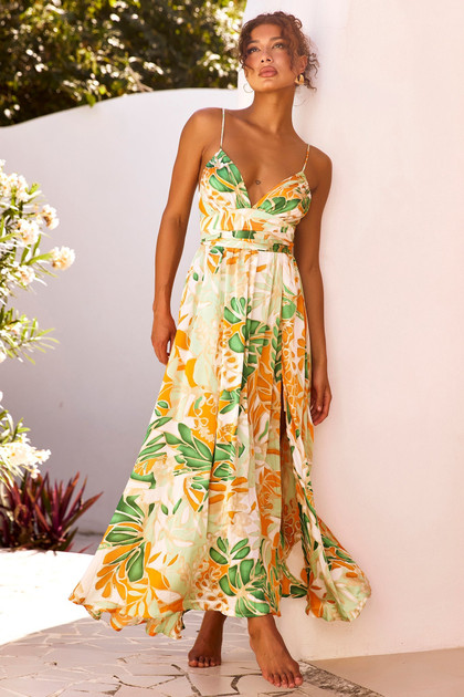 New Fantasy Maxi Dress - Green Multi | Sage and Paige AUS. New Fantasy Maxi Dress - Green Multi | Sage and Paige AUS.