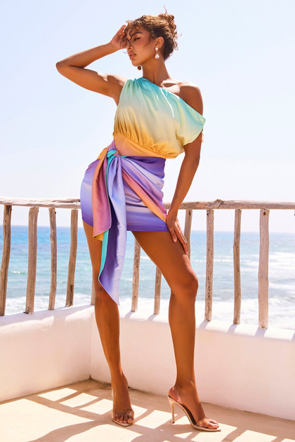 Keep You Mini Dress - Green Multi | Sage and Paige AUS. Keep You Mini Dress - Green Multi | Sage and Paige AUS.