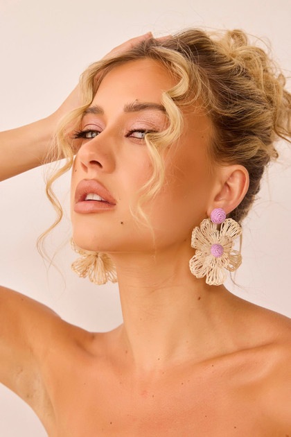 Susie Earrings - Beige Purple | Sage and Paige AUS.