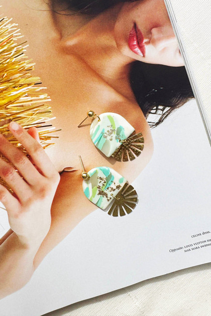 One To Beat Earrings - Green | Sage and Paige AUS.