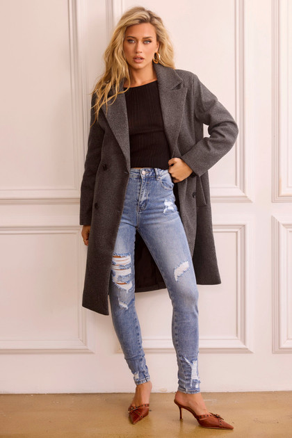 Beautiful Escape Coat - Charcoal | Sage and Paige AUS.