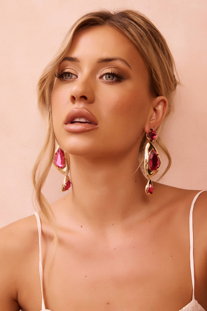 Scarlet Luxe Earrings - Pink | Sage and Paige AUS.