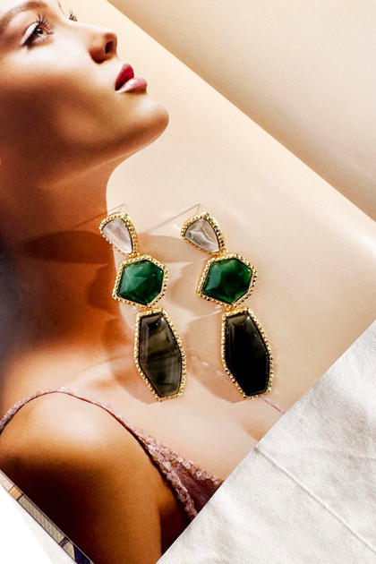 Mystic Prism Earrings - Green Multi | Sage and Paige AUS.