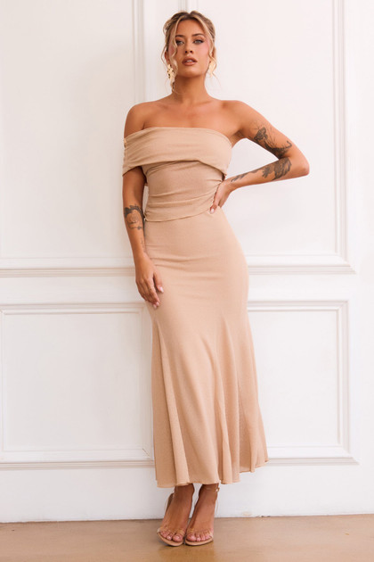 Picture Perfect Maxi Skirt - Tan | Sage and Paige AUS.