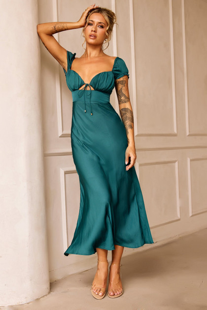 Jasmine Midi Dress - Forest Green | Sage and Paige AUS.