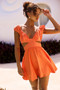 Marie Mini Dress - Tangerine | Sage and Paige AUS.