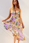 Taking Sides Midi Dress - Purple Multi | Sage and Paige AUS.
