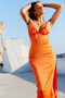 Tripping Midi Dress - Orange | Sage and Paige AUS.