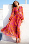 Swift Maxi Dress - Pink Orange | Sage and Paige AUS.