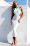 Santorini Midi Dress - White Blue | Sage and Paige AUS.