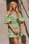 Olivia Mini Dress - Green | Sage and Paige AUS.