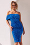 Spark Sequin Midi Dress - Aqua | Sage and Paige AUS.