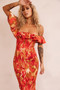 Fireball Midi Dress - Red Multi | Sage and Paige AUS.