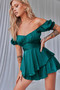 Ground Theory Off-the Shoulder Playsuit - Forest Green | Sage and Paige AUS.