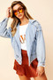 Reclaim Your Power Denim Jacket - Washed Blue | Sage and Paige AUS.