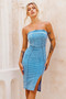 After Dark Midi Dress - Blue | Sage and Paige AUS.