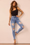 Easy Does It Crop Jeans - Washed Blue