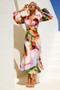 Joaquin Midi Dress - Orange Multi | Sage and Paige AUS.